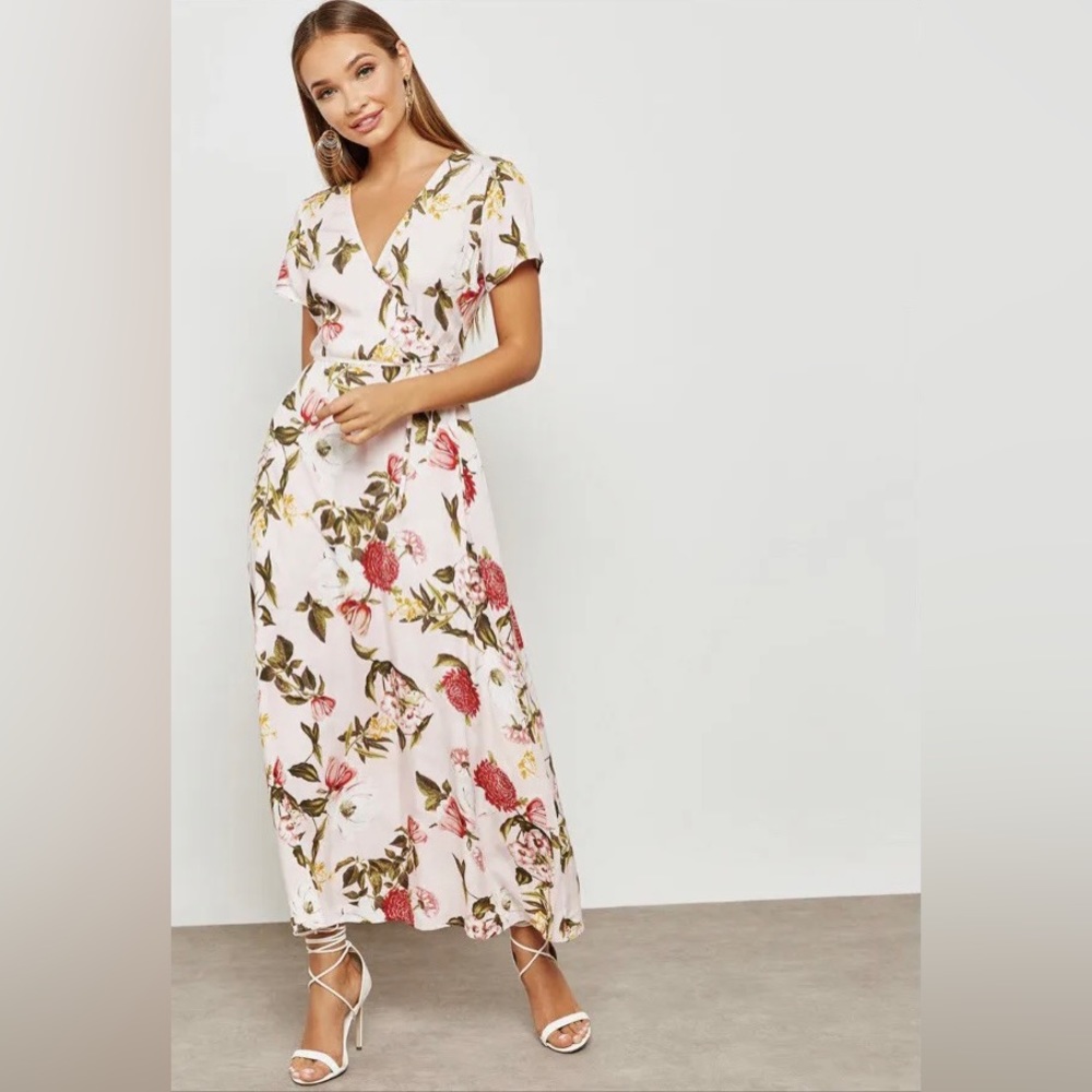 Floral Maxi Wrap Dress